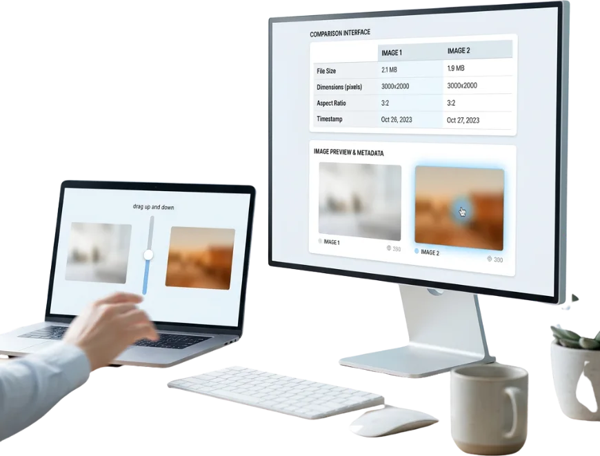 Intearctive Slider Feature Of Image Comparison Online Tool